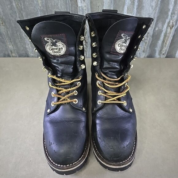 Georgia Boot Steel Toe Logger Work Boots Mens Size 8.5M Black Leather G8320 main image 8
